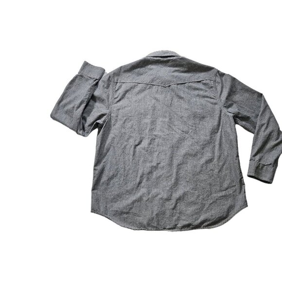 Lucky Brand Shirt Mens XXL Grey Speckle Western Pearl Snap Streetwear Rodeo Y2K - Picture 2 of 14